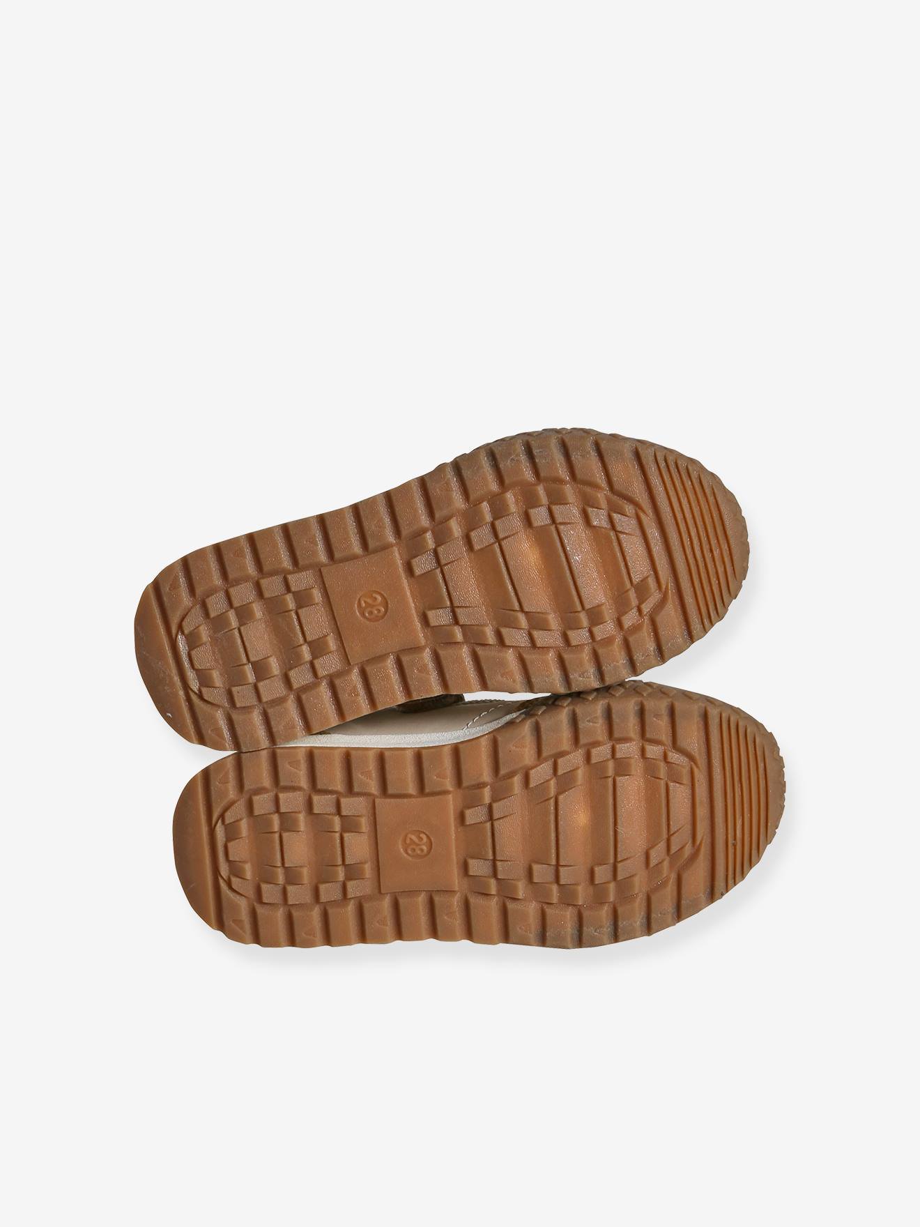 Vertbaudet Kinder Sneakers mit Reißverschluss und Anziehtrick - camel