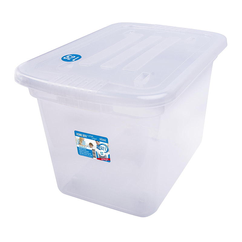 Home Oppbevaringsboks Home box m/lokk og hjul 52 liter L58,5 x B39 x H38 cm
