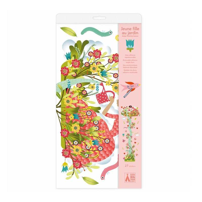 Toise-sticker mural Jeune fille au jardin Djeco