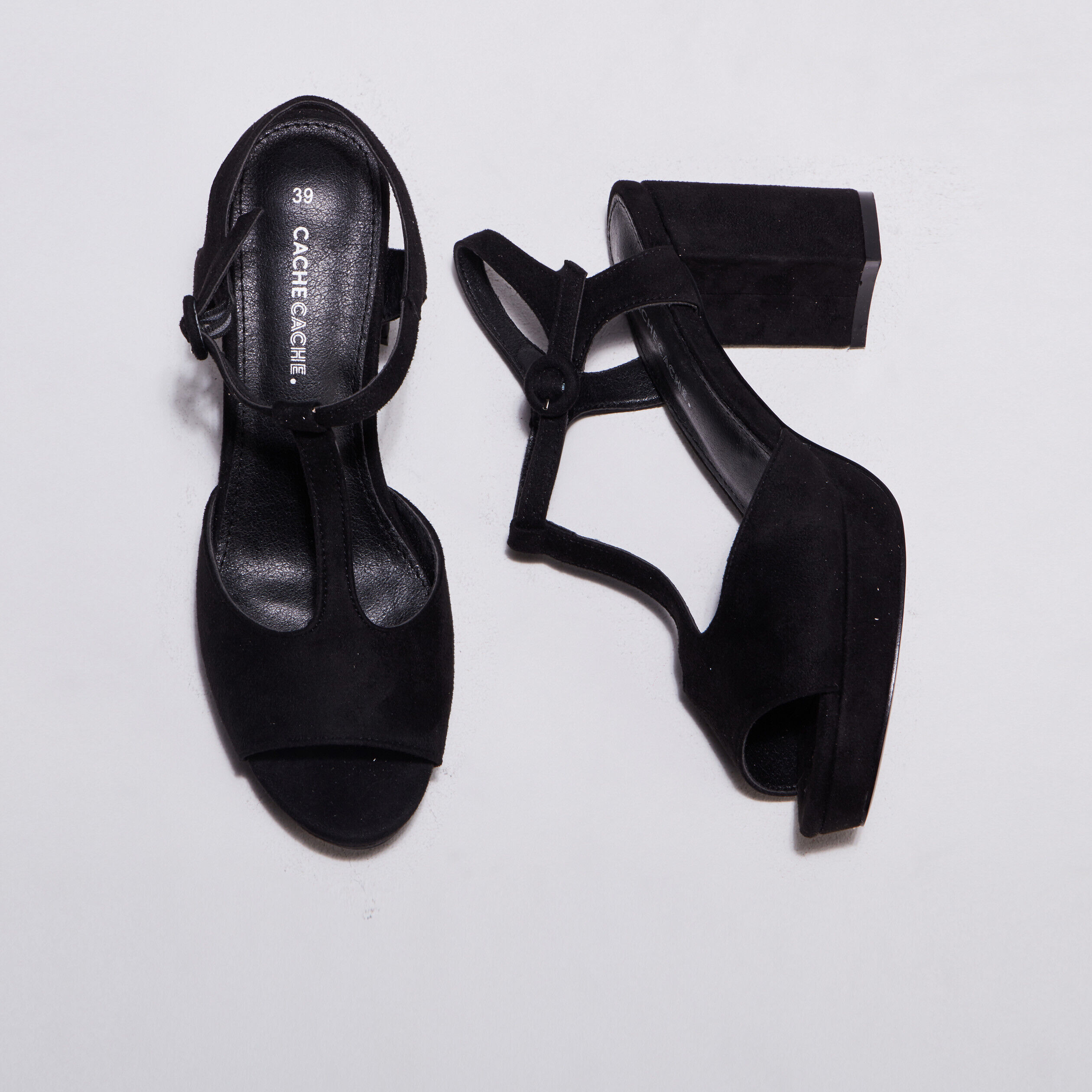Sandales salomé plateformes noir femme | Cache Cache