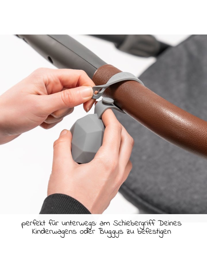 MiaMia 4-tlg. Schnuller-Zubehör-Set - 2x Silikon-Schnullerbox in grau,gruen günstig kaufen onesize