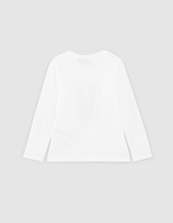 T-shirt blanc cassé coton bio visuel mocassins fille