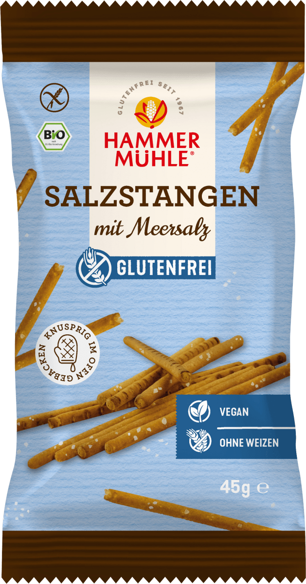 Salzstangen mit Meersalz, glutenfrei, 45 g