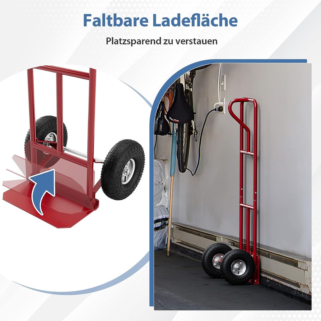 Costway Sackkarre mit P-Griff, belastbar bis 300 kg