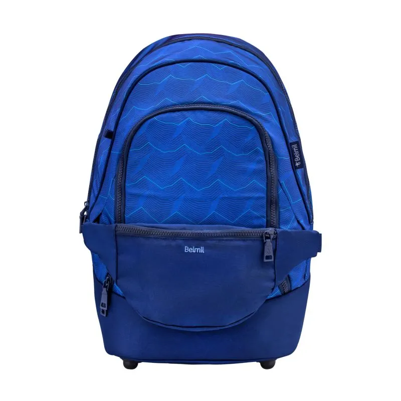 Belmil Premium Backpack & Fanny Pack Estate Blue Ruck﻿sack 2-tlg