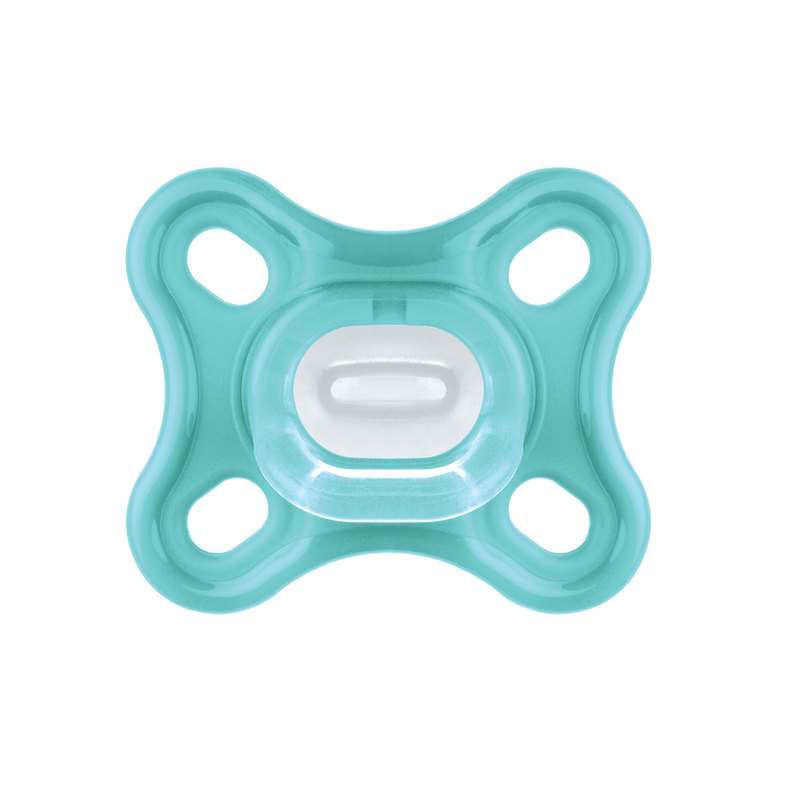 Lot de 2 sucettes Comfort 0-2 mois bleu avec boite de stérilisation MAM