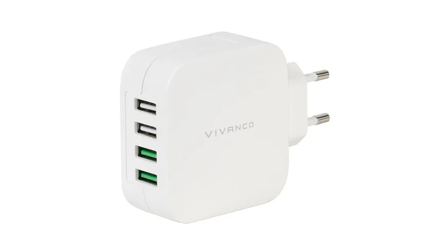 Vivanco Fast Charger Quattro mit Smart IC, Ladegerät 24W max.