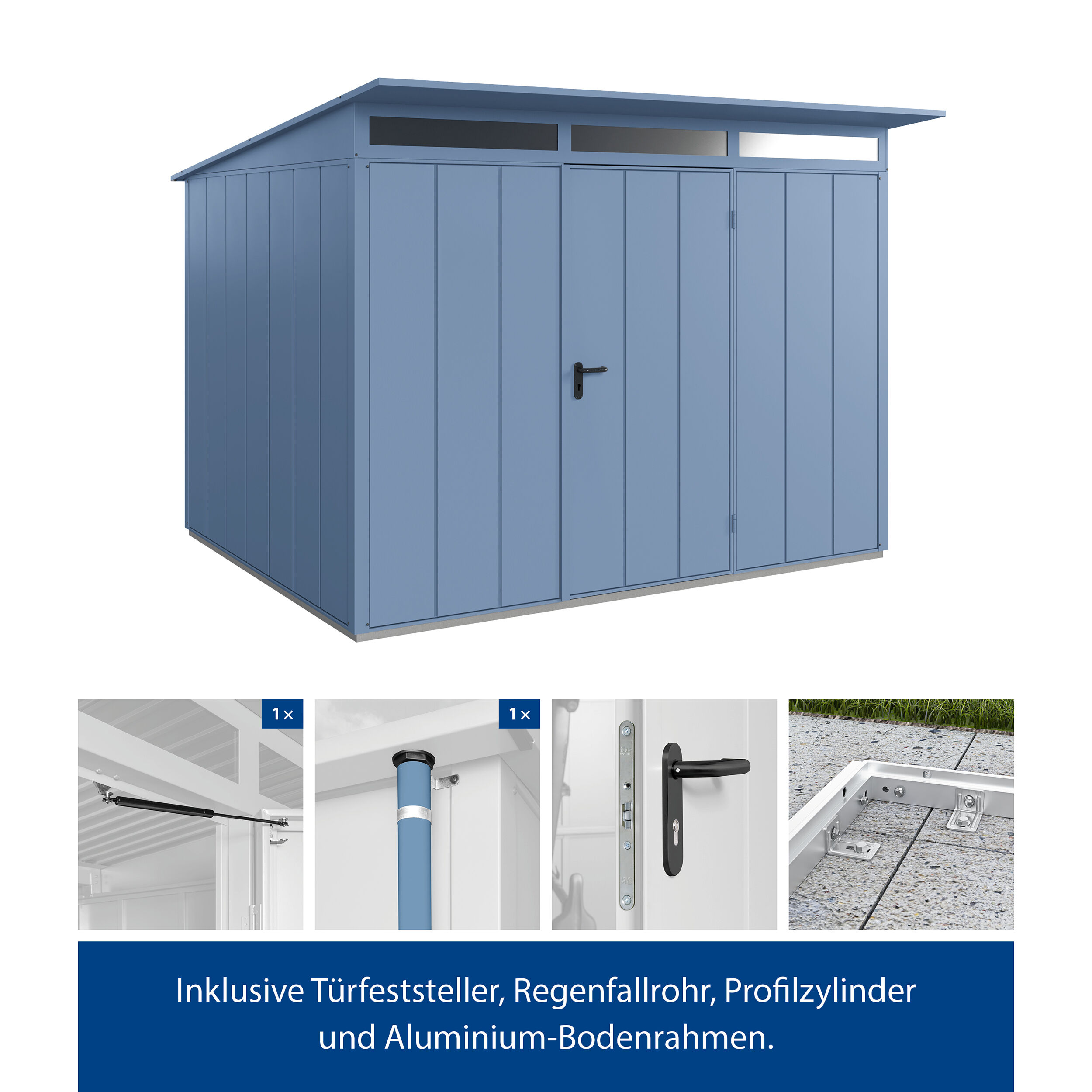 Set Berry Modern-P,Typ 3 Gerätehaus - Blau