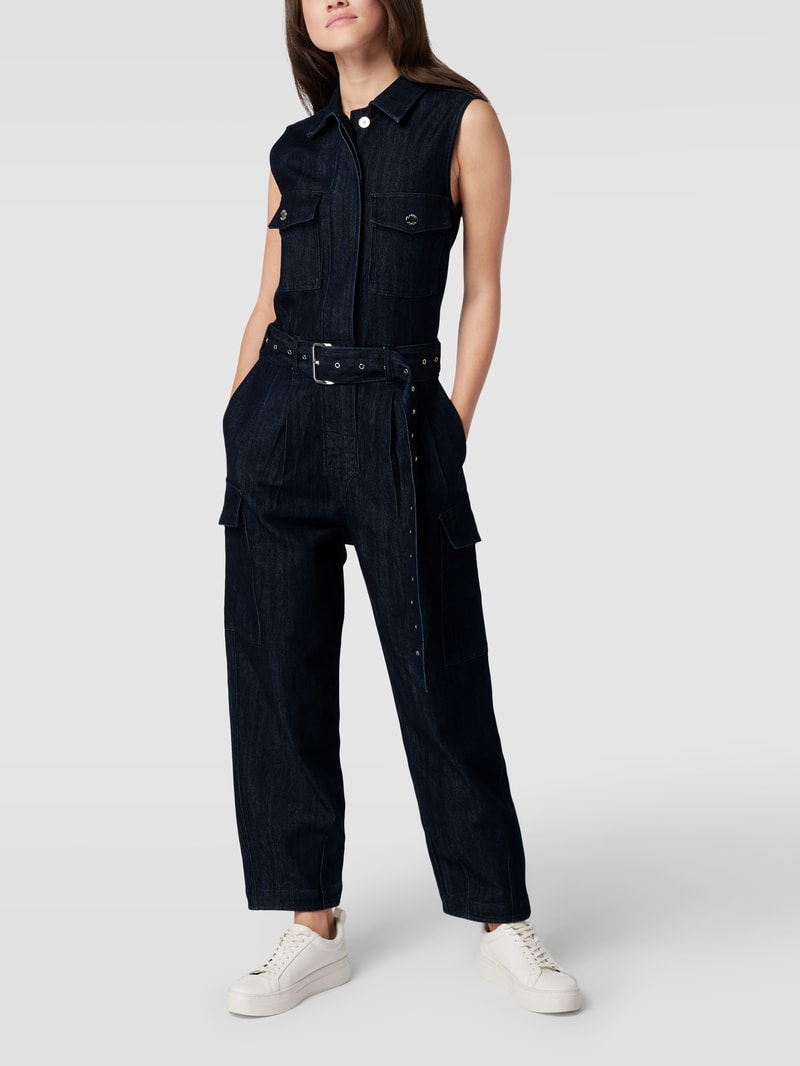 Jumpsuit mit Taillengürtel Modell 'CARGO JUMPSUIT' in jeans