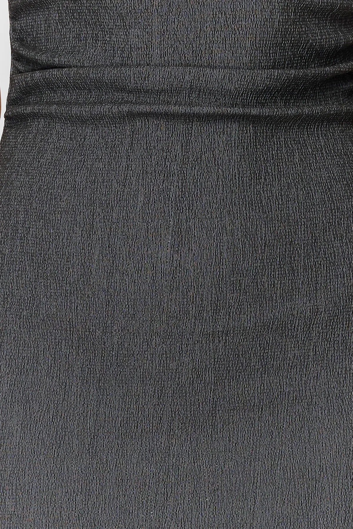 Trendyol Collection  Anthrazitfarbenes, trägerloses, gerafftes, tailliertes Midi-Bleistiftkleid aus flexiblem Strick TWOSS24EL00287
