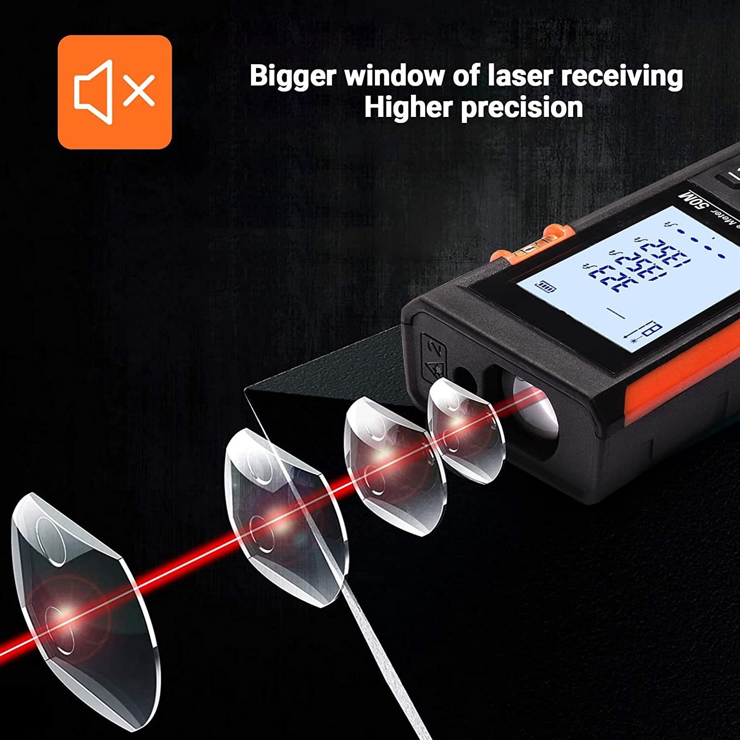 TACKLIFE Entfernungsmesser, 50m Laser Entfernungsmesser 0.05~50m/±1.5mm