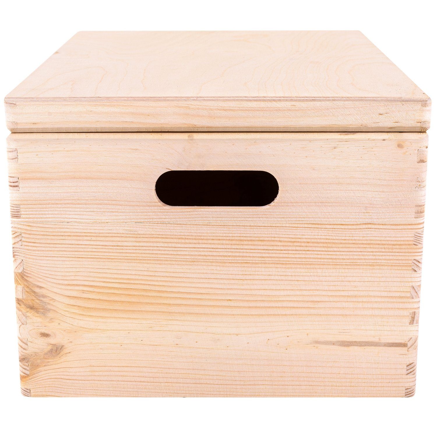 Creative Deco Holzkiste mit Deckel XXL groß 40x30x24 cm Erinnerungsbox Baby Holzbox, mit Griffen, Scharnieren