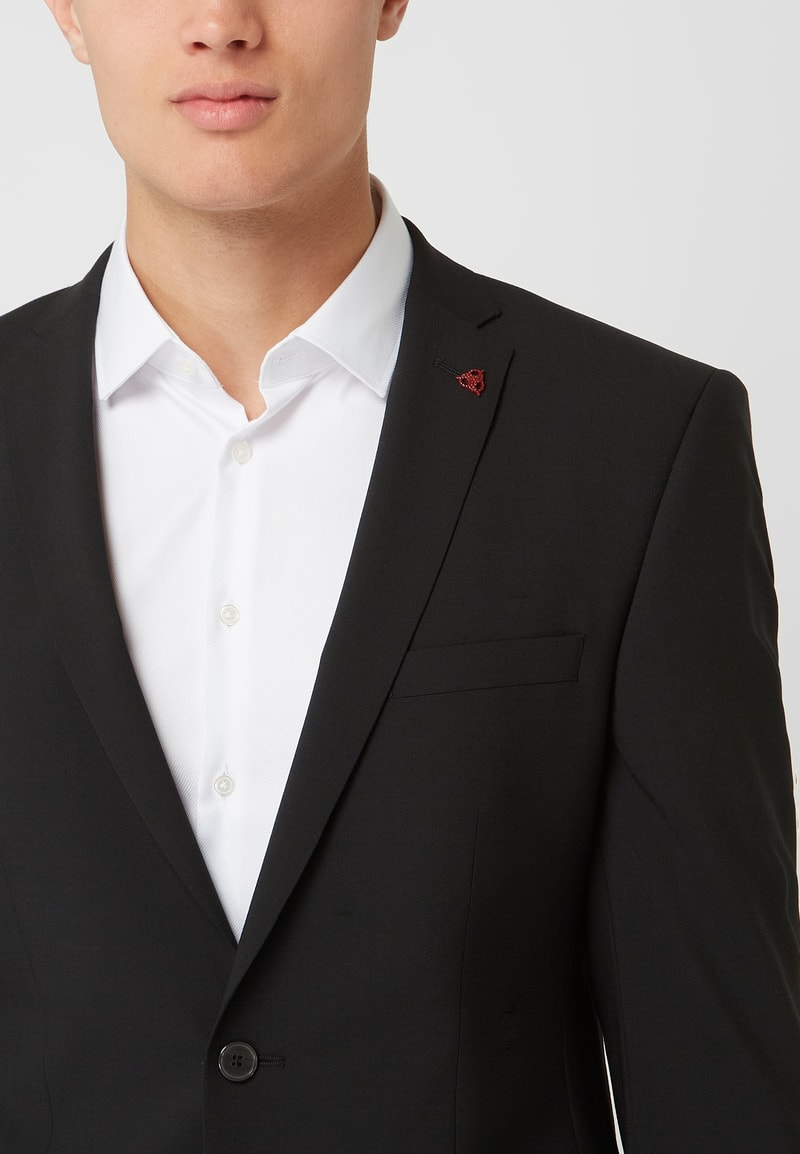 Slim Fit Anzug mit 2-Knopf-Sakko in schwarz