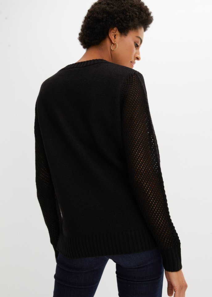 Pullover mit Netzoptik