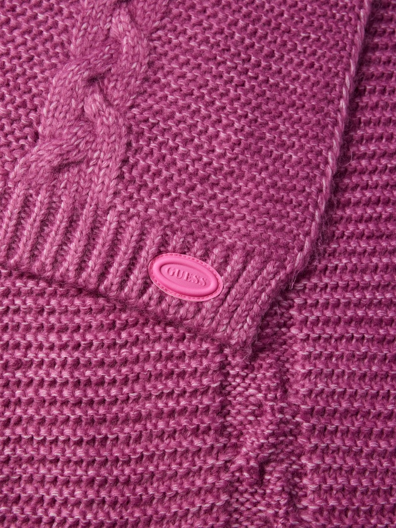 Strickschal mit Zopfmuster in pink