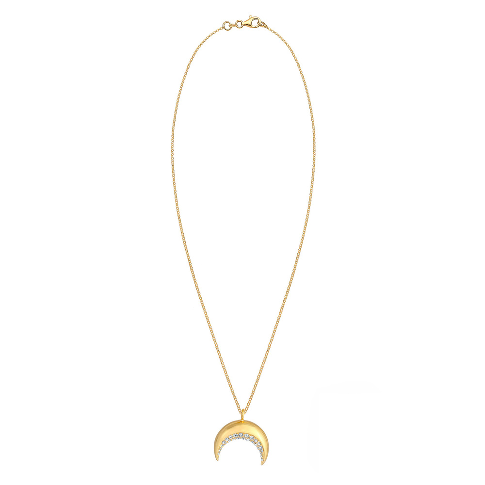 Elli Elli Collier Sichel Halbmond  Kristalle 925 Silber collier