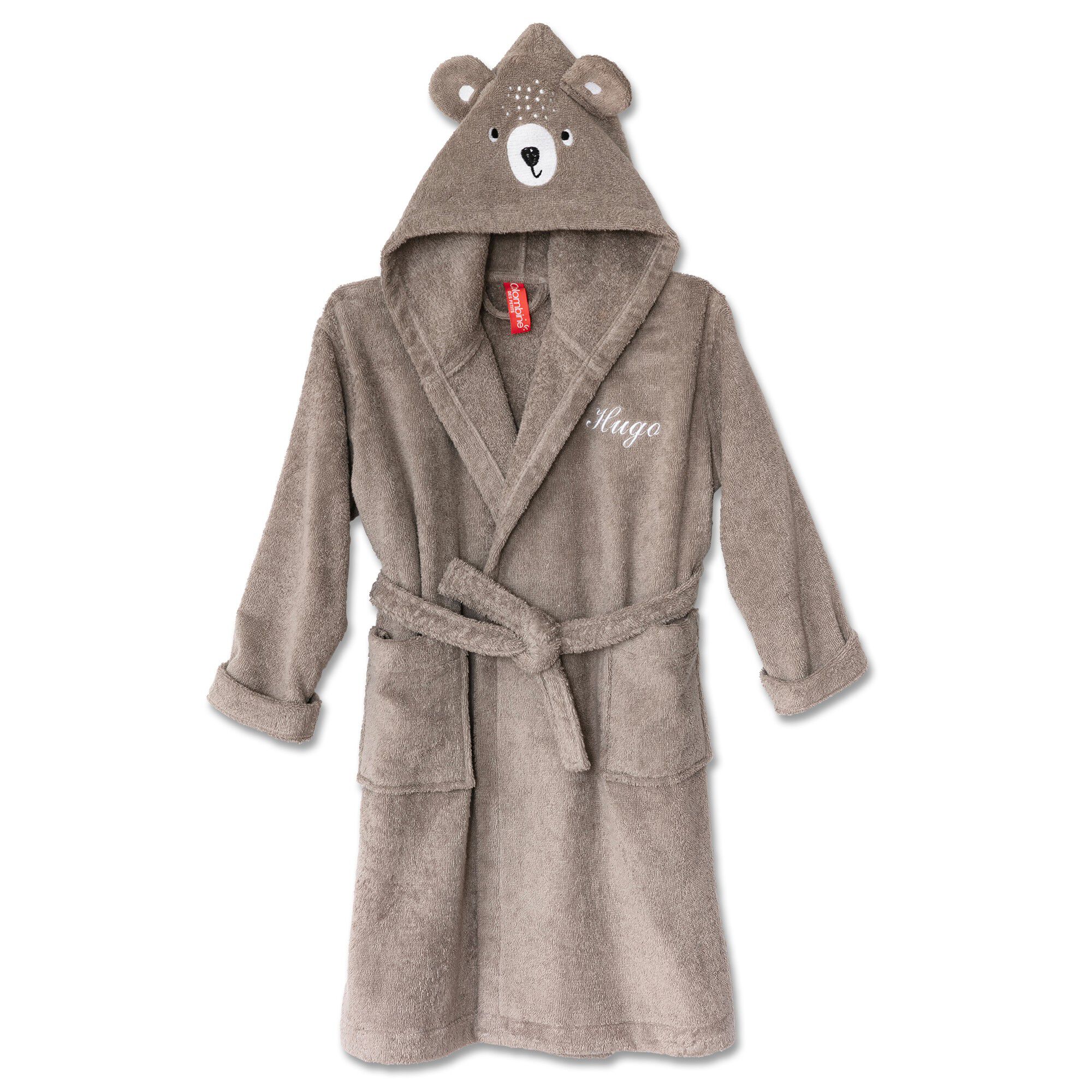 Peignoir de bain enfant personnalisable ourson à capuche