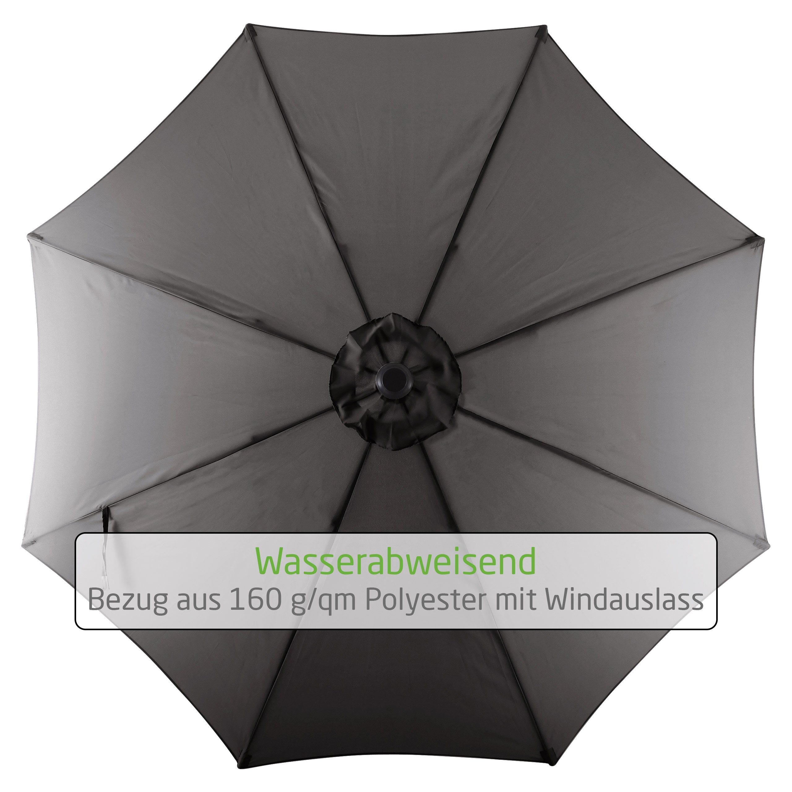 Raburg Sonnenschirm SUNNY EASY+, XXL Gartenschirm, verschiedene Farben, Sonnenschutz UV50+, 3x3 m, Stoff 160g/m2, Alu-Gestell, Gewicht: 4 kg, neigbar