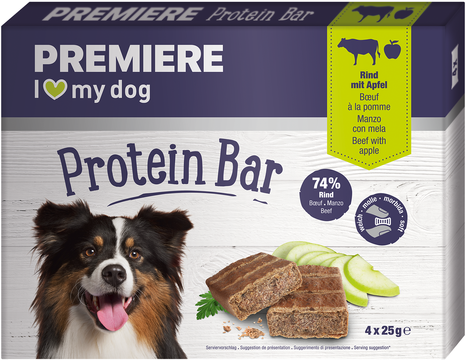 PREMIERE Snacks PREMIERE Proteinriegel 4x25 g Rind mit Apfel