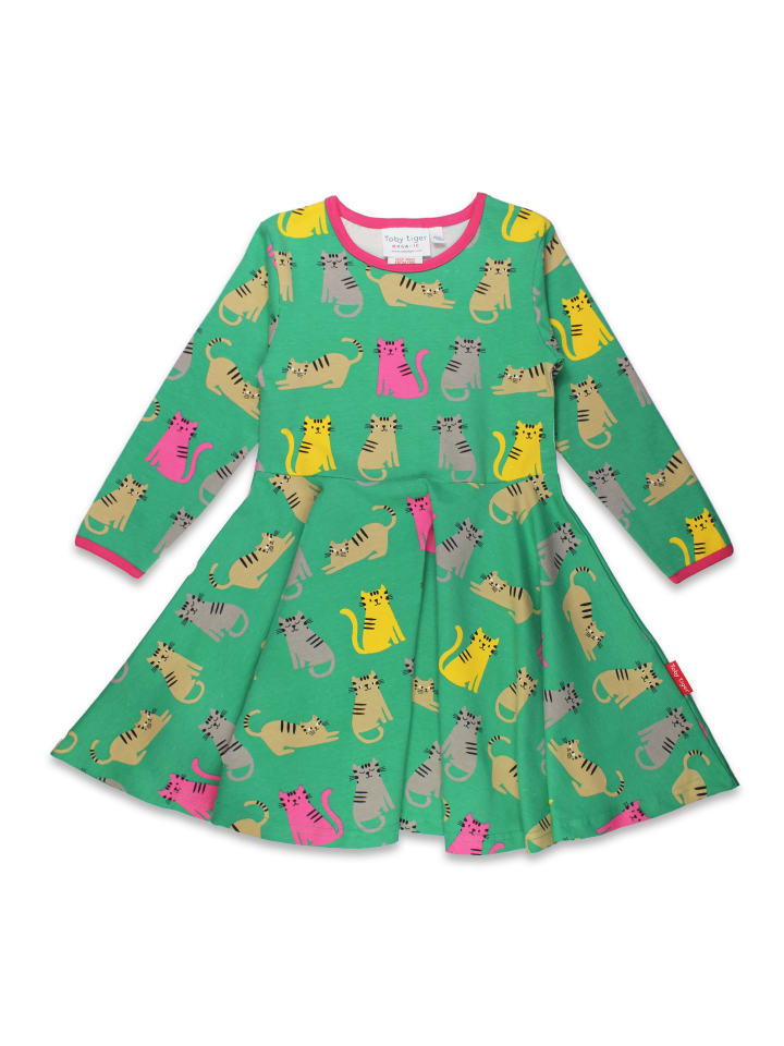 Toby Tiger Skaterkleid mit Kätzchen Druck in grün günstig kaufen