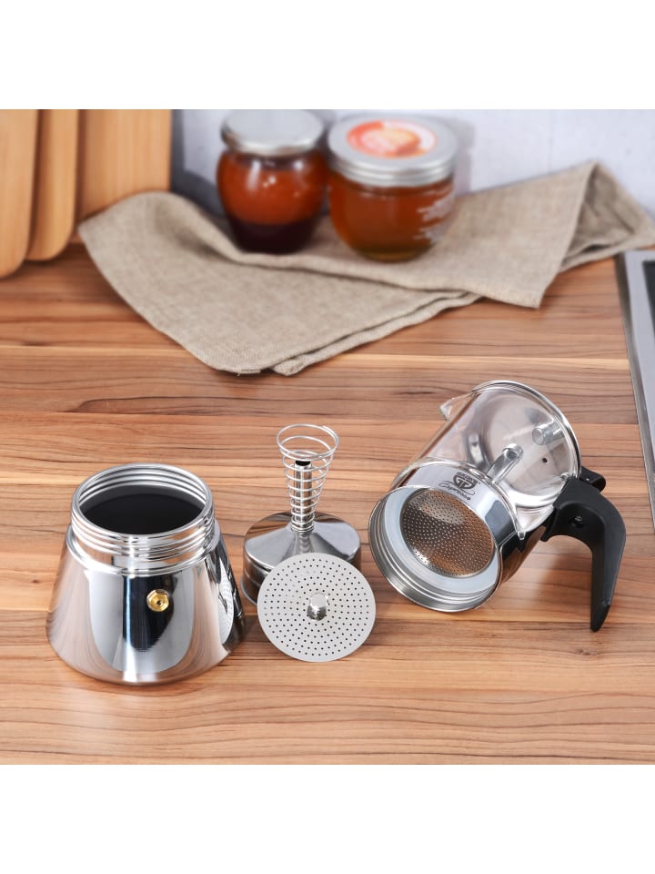 GRÄWE Espressokocher mit Glaskanne in silber günstig kaufen