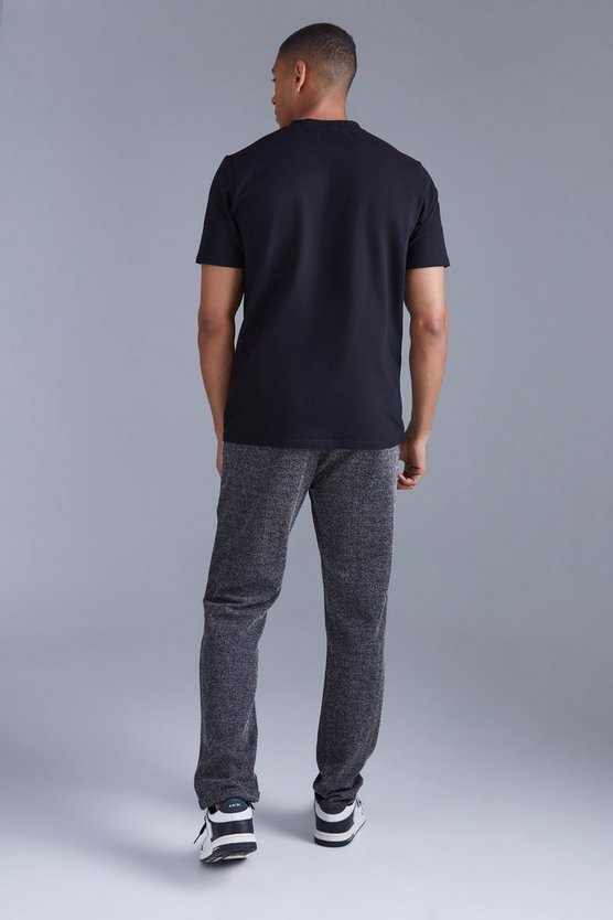 Elastische Slim-Fit Hose mit Zick-Zack Print