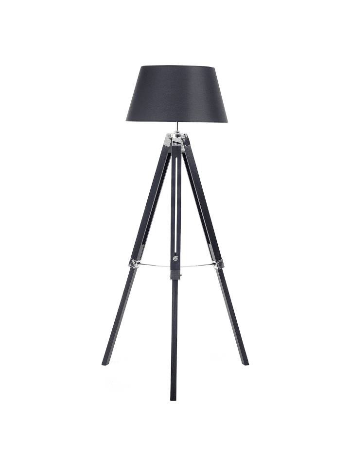 Beliani Stehleuchten MADEIRA in Schwarz/Silber - (W) 68 x (H) 143 x (L) 68 cm günstig kaufen onesize