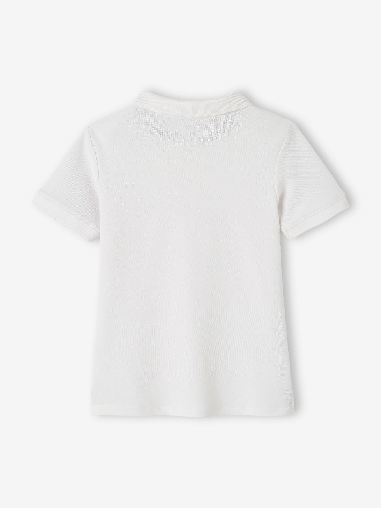 Polo manches courtes broderie poitrine garçon blanc