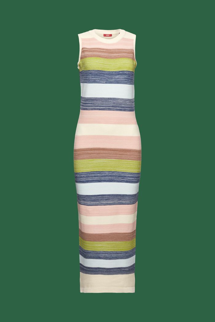 Gestreiftes Midi-Strickkleid