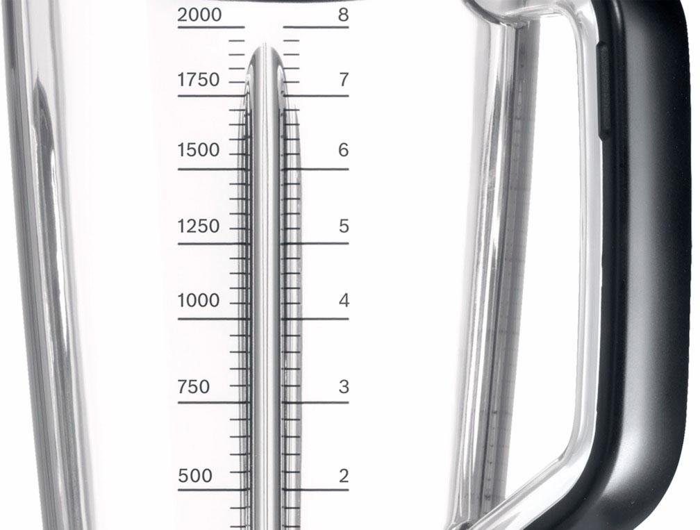 BOSCH Standmixer VitaBoost MMBH6P6BDE, 1600 W, 6 Programme, 6-Klingen Edelstahl, Stößel, Rezeptbuch, 45.000 U/Min