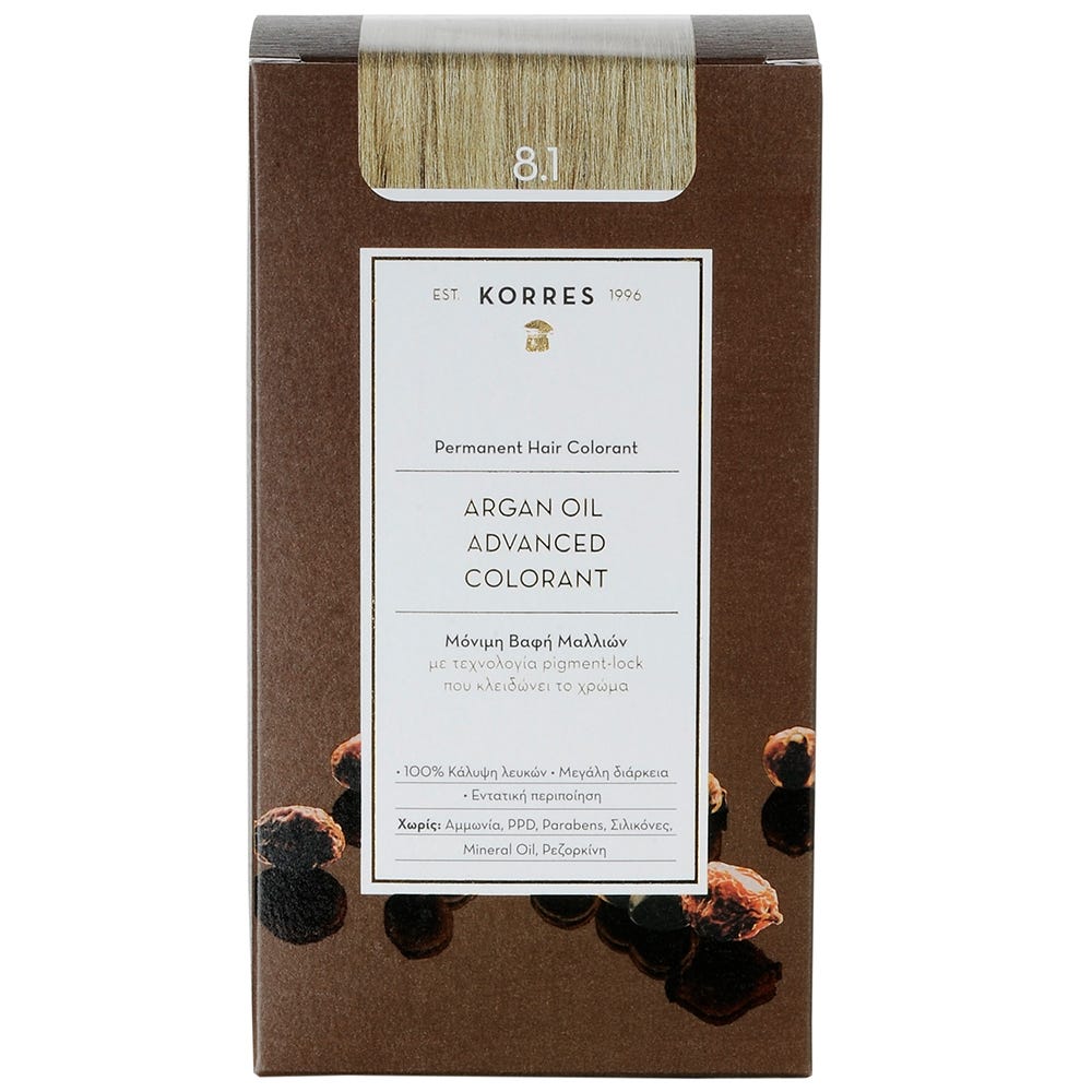 Korres Argan Oil Hair Colorant 8.1 Hellblond Asch