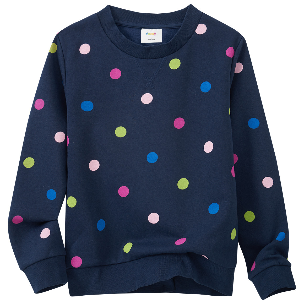 Mädchen Sweatshirt mit bunten Pünktchen