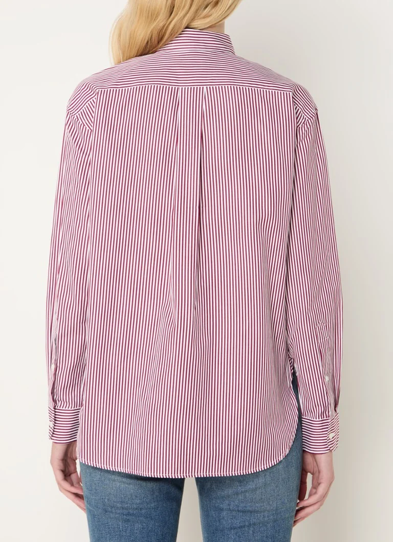 Ralph Lauren blouse with stripe print and logo embroidery