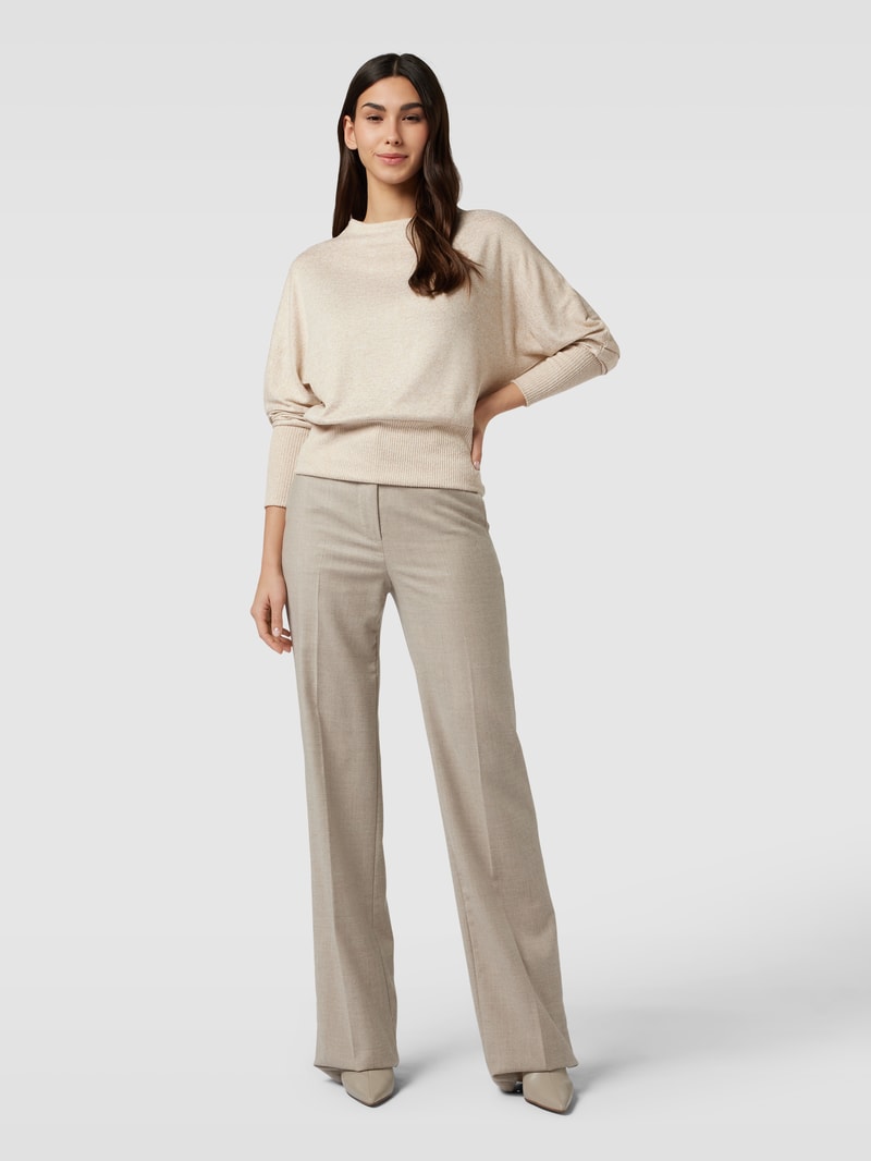 Sweatshirt mit Stehkragen Modell 'Sokola' in beige meliert