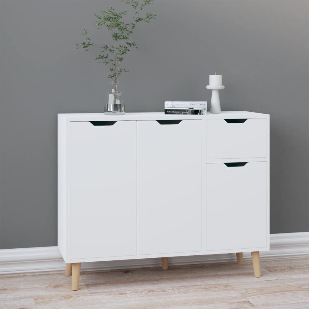 vidaXL Sideboard Sideboard Hochglanz-Weiß 90x30x72 cm Holzwerkstoff (1 St)