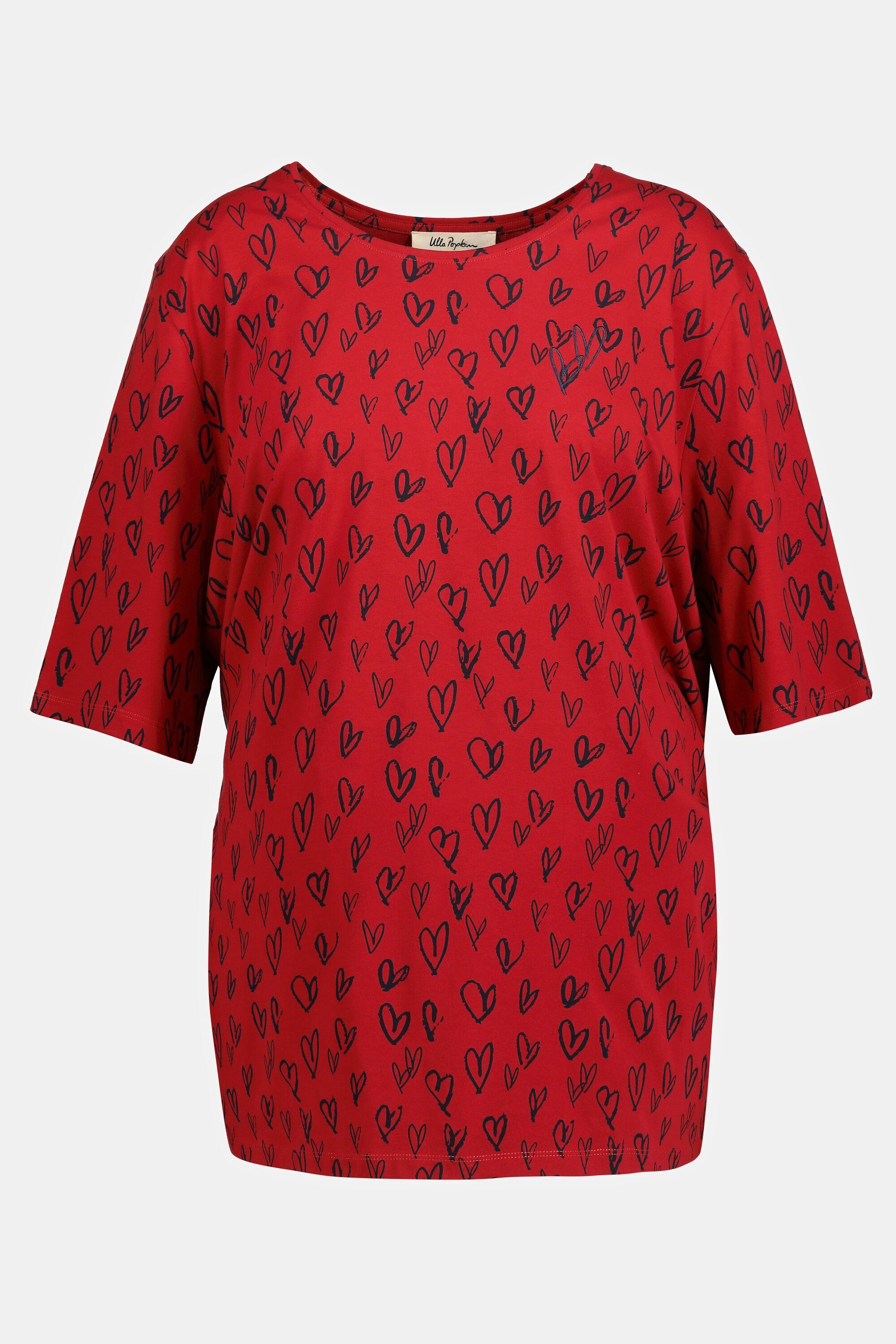 Ulla Popken Umstandsshirt Bellieva-T-Shirt Herz Stickerei Rundhals GOTS