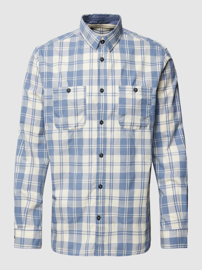 Freizeithemd mit Glencheck-Muster in offwhite