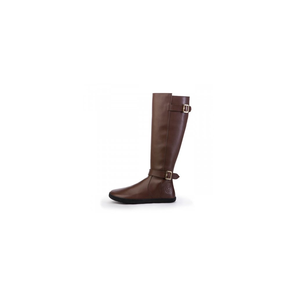 Shapen Glam Brown Leather braune Barfuß-Stiefel