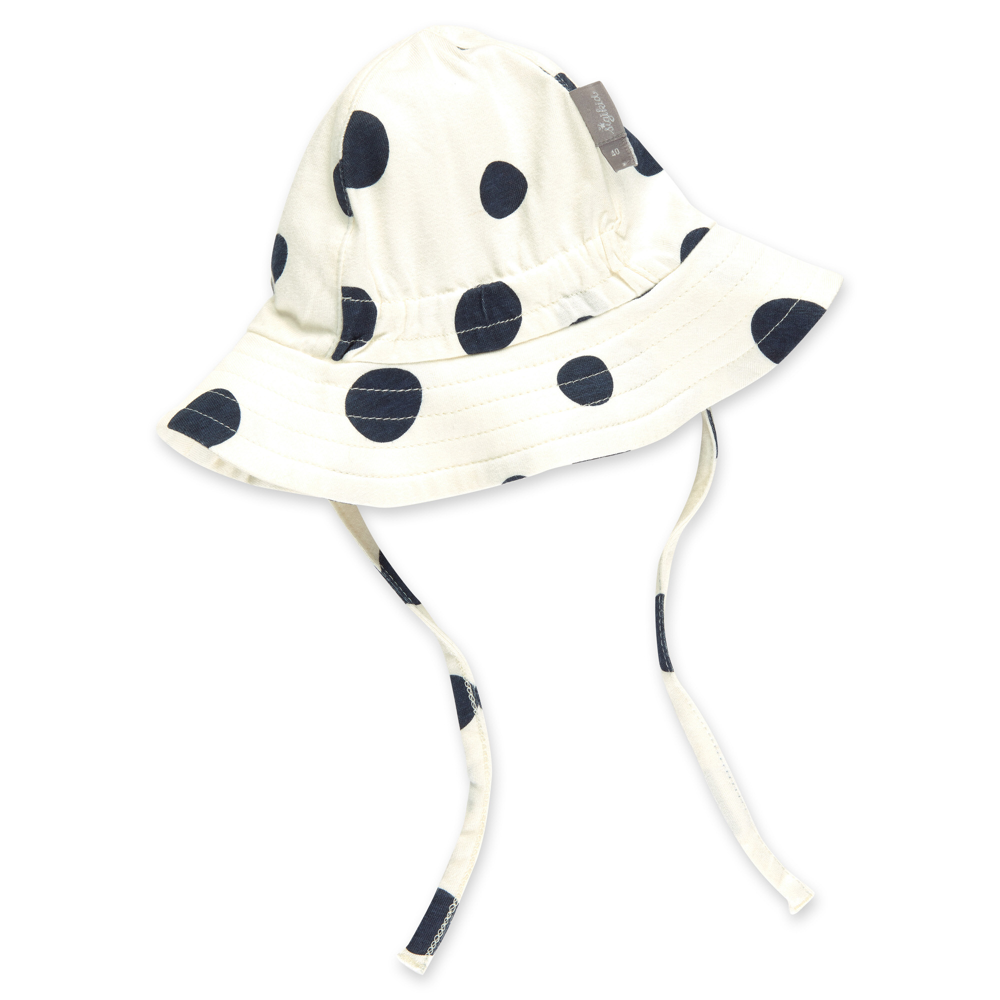 Weißer Baby Sommerhut mit Krempe und Bindebändchen