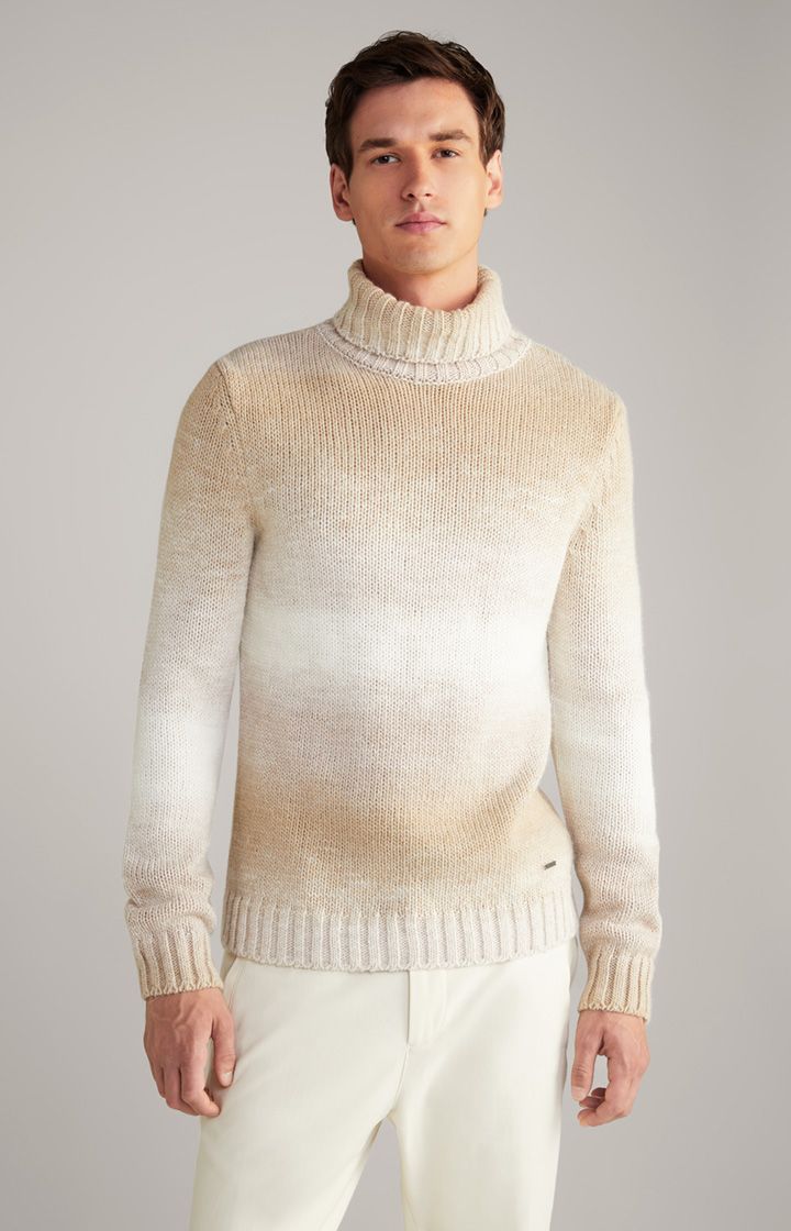Rollkragenpullover Bores in Beige meliert