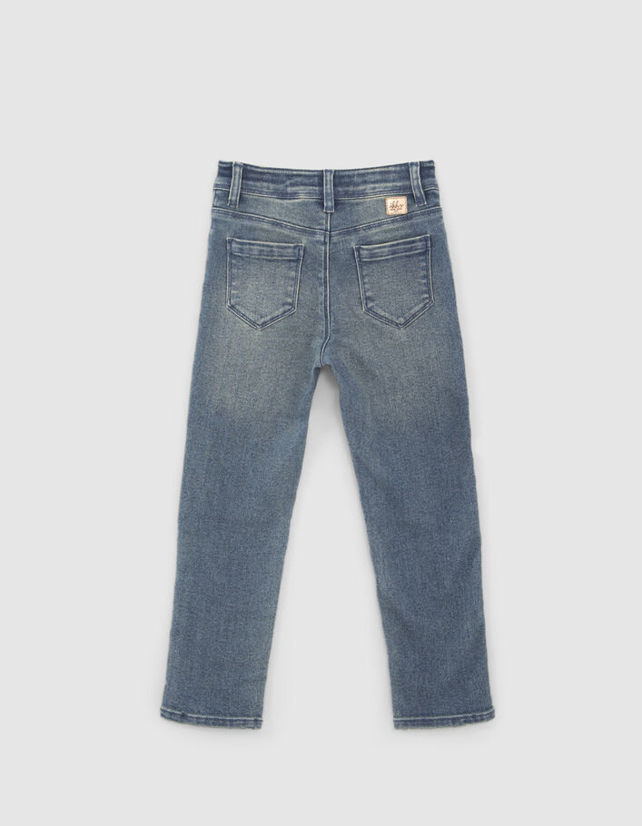 Jean STRAIGHT bleu avec badges fille