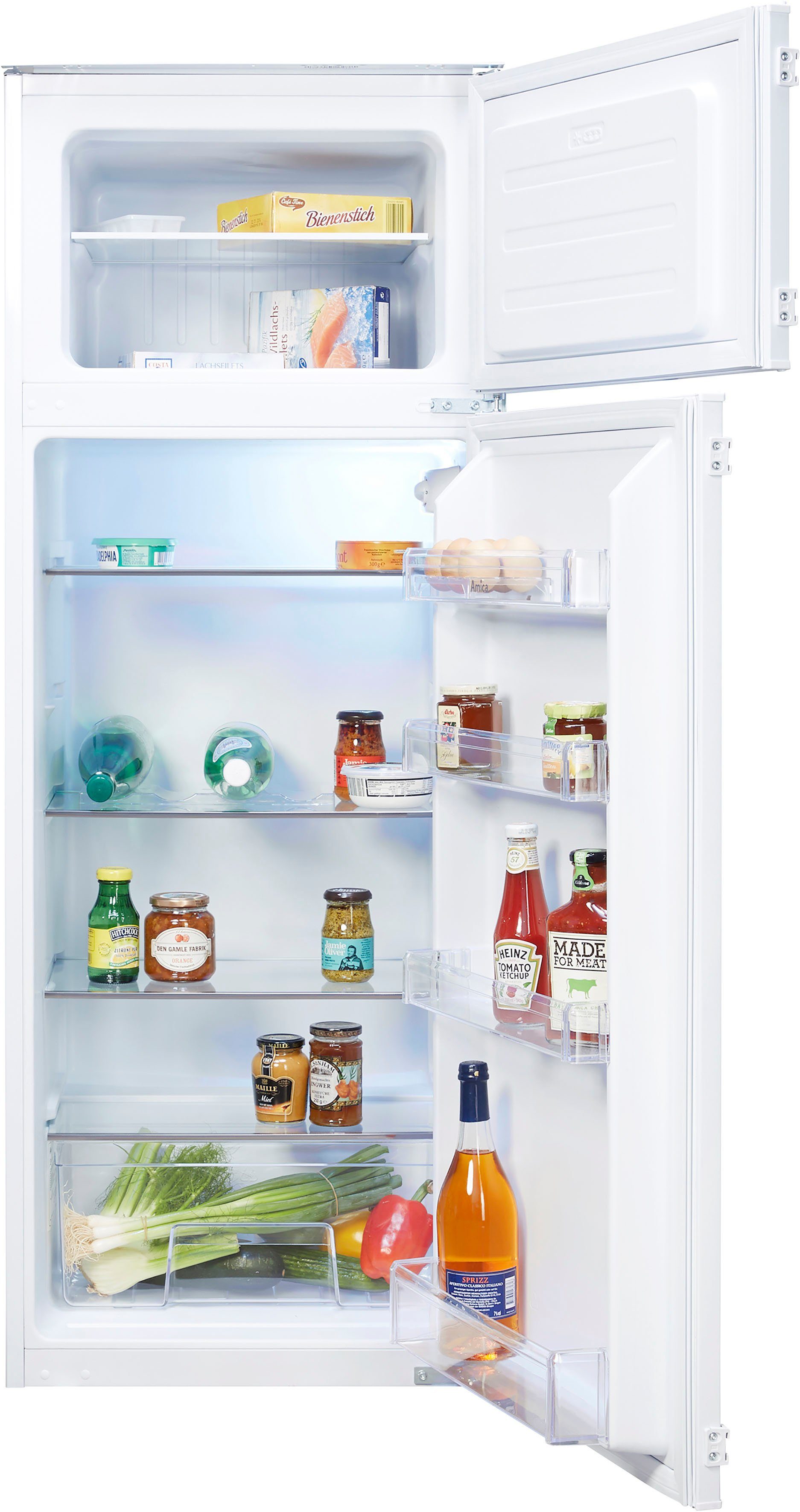 Amica Einbaukühlgefrierkombination EDTS 374 900, 144 cm hoch, 54 cm breit, LED- Beleuchtung