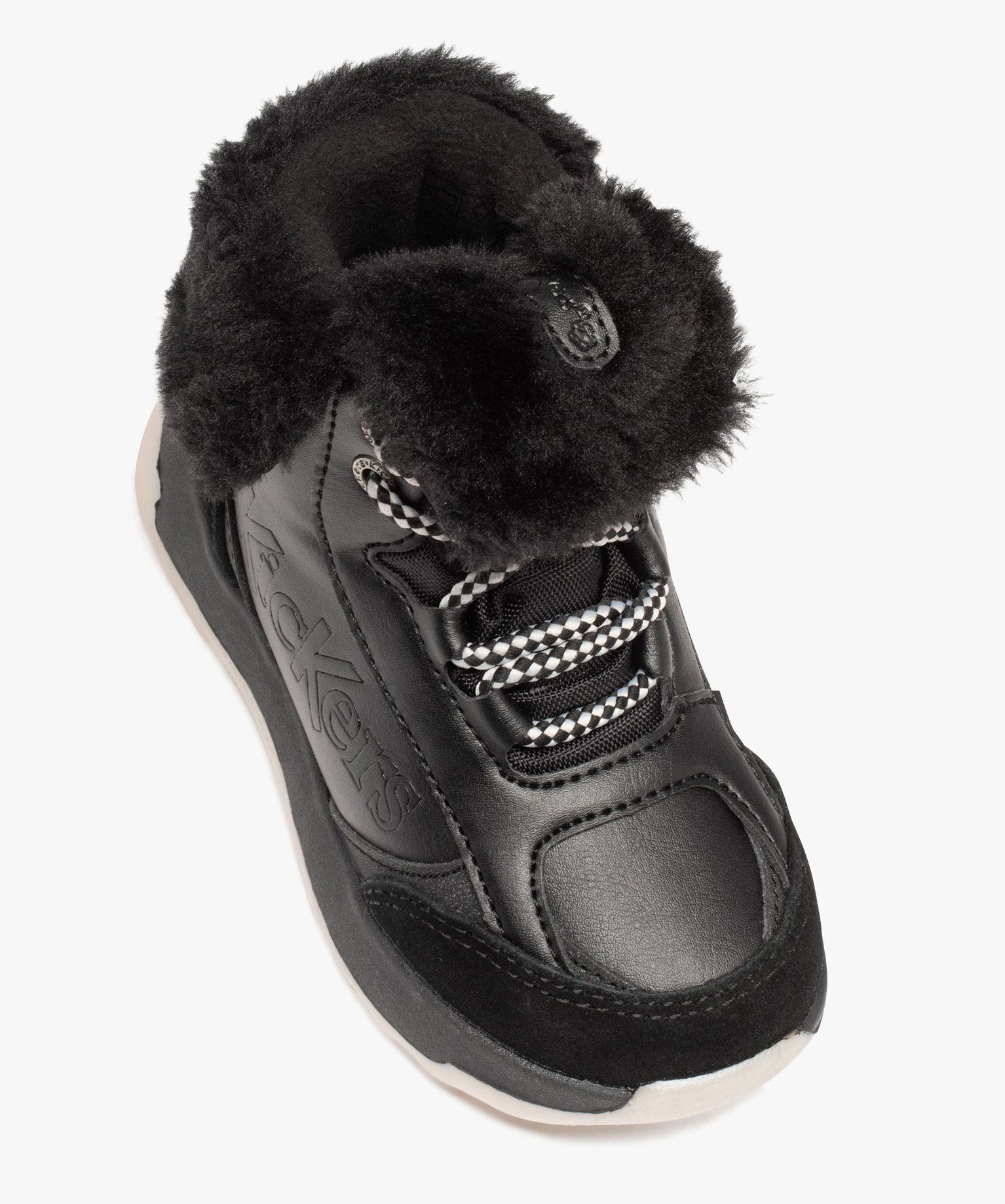 Boots fille unies imperméables à col fourré retourné - K... noir | GEMO