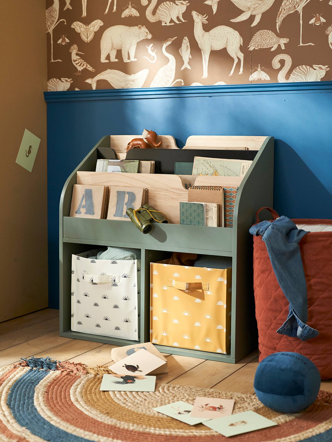 Vertbaudet Kinder Bücherregal SCHOOL, 2 Fächer - rosa