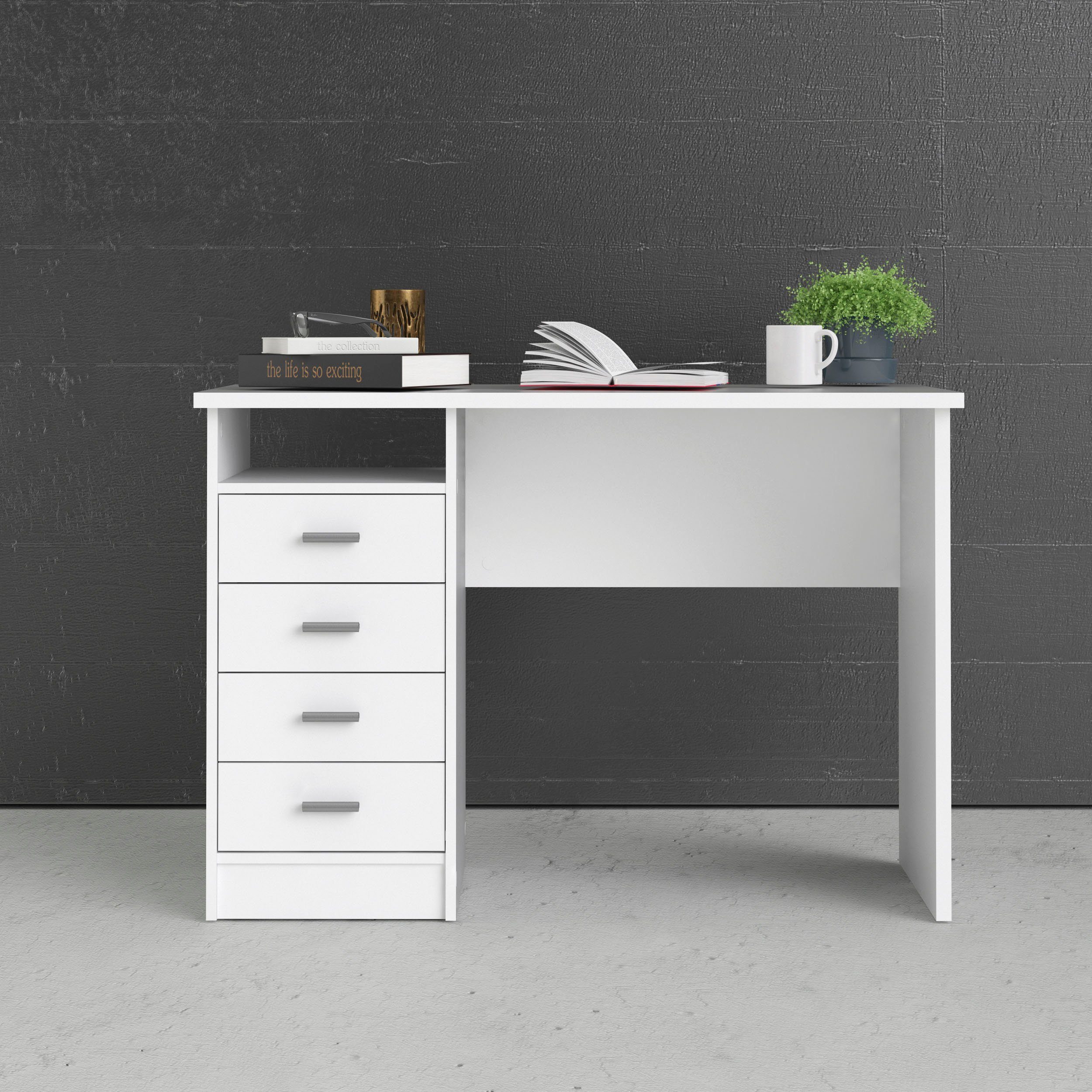 Home affaire Schreibtisch Plus, mit vielen Stauraummöglichkeiten, zeitloses Design