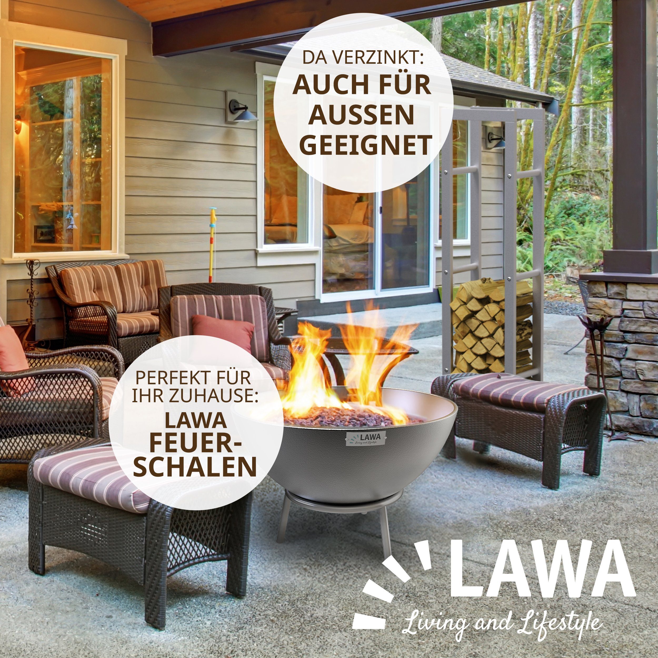 LAWA Living and Lifestyle Kaminholzregal Metall Feuerholzregal innen Kaminholzhalter Stapelhilfe Brennholz, BxTxH:40x25x150 cm, verzinkt / galvanisiert, pulverbeschichtet, stehend, liegend, SILBER