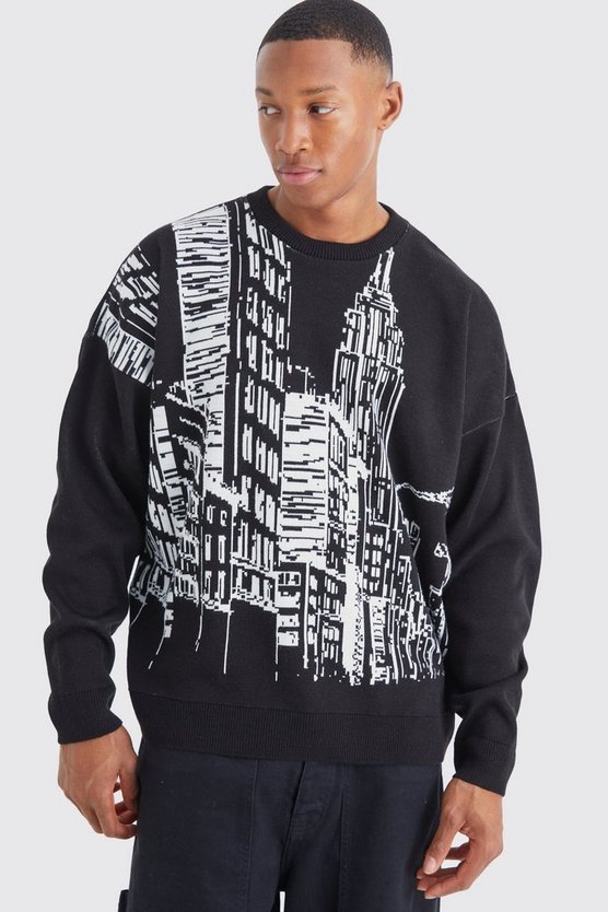 Oversize Pullover mit Print