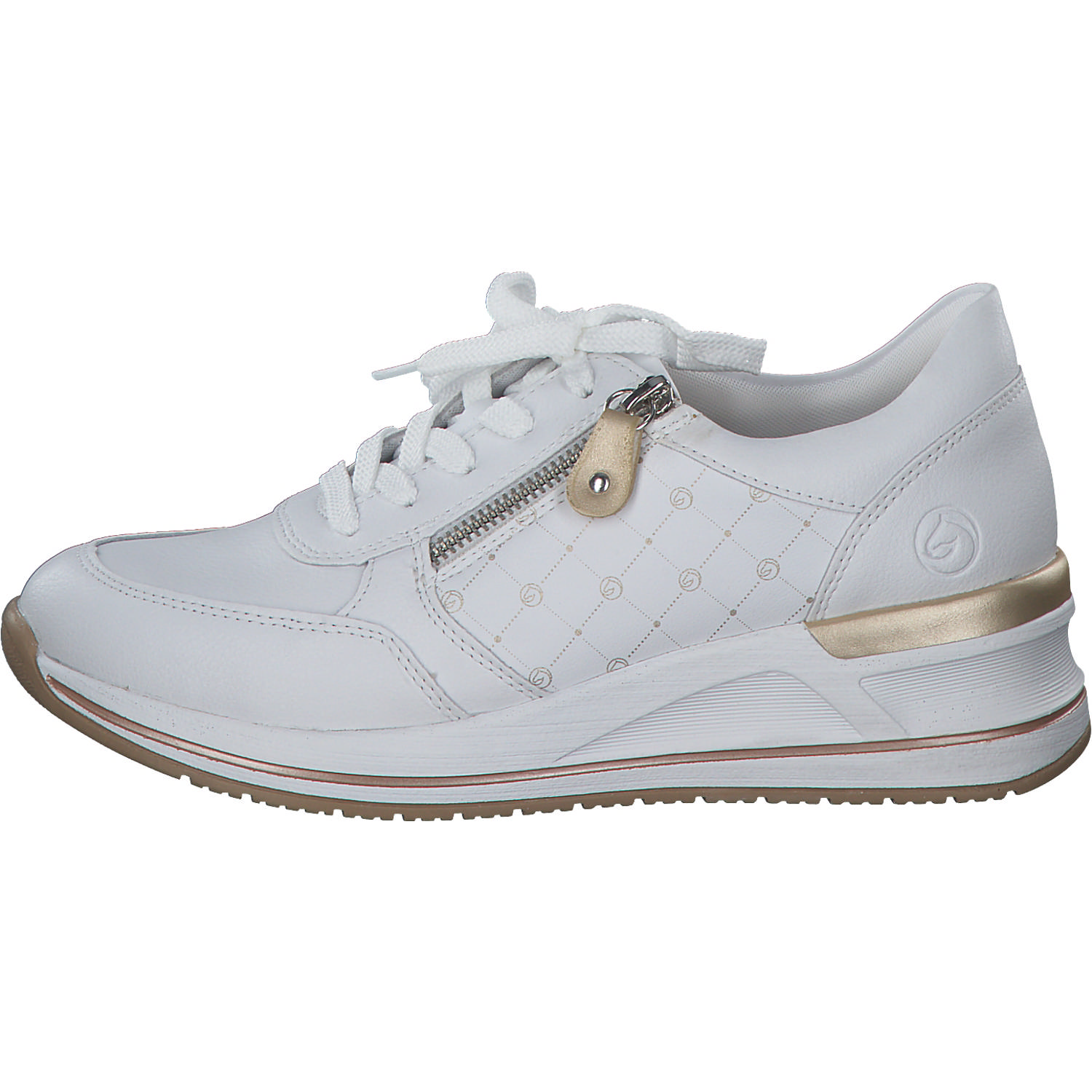 Remonte D3211, Schnürschuhe, Damen, weiss/weiss/alloy/lightgold
