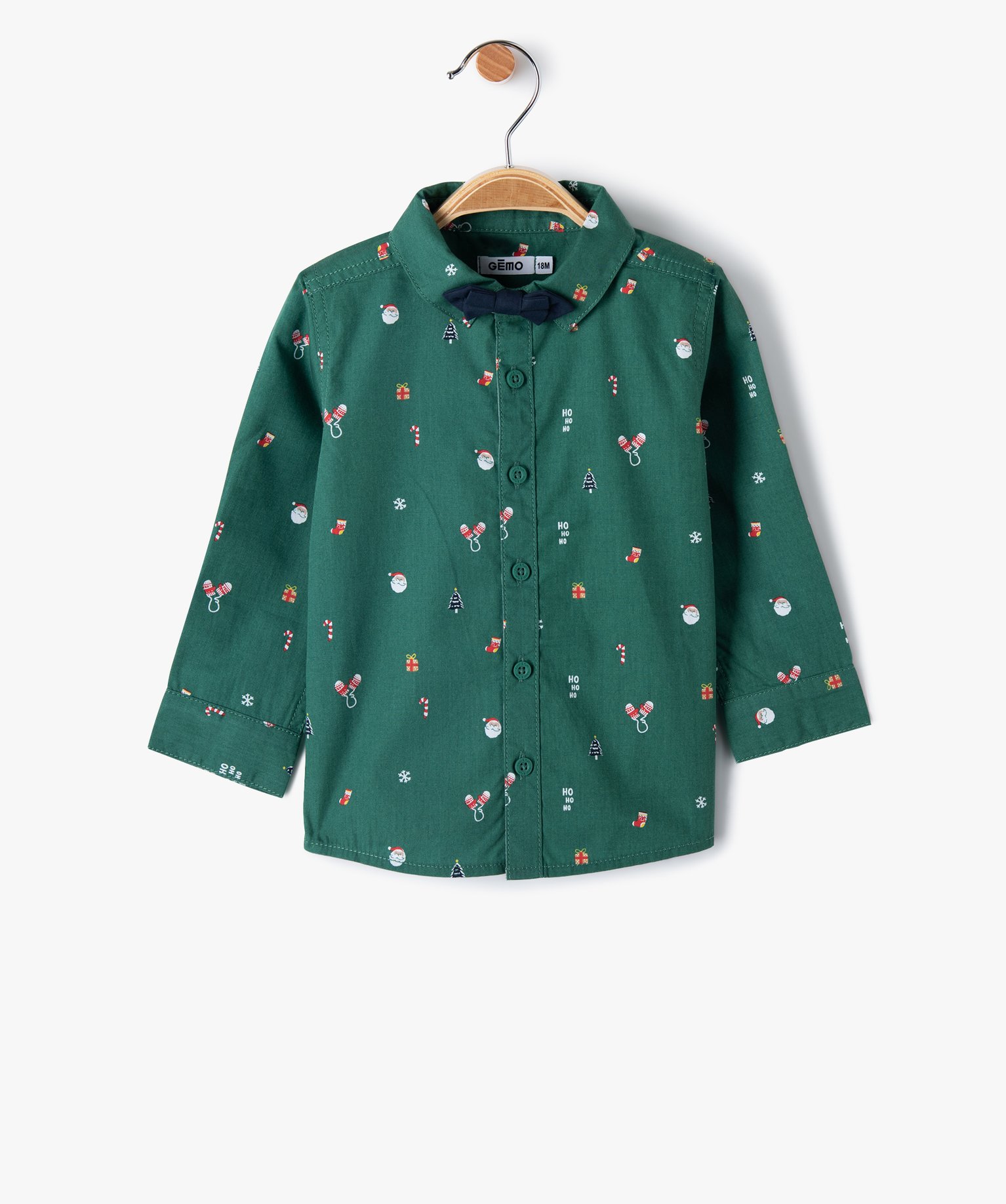 Chemise bébé Garçon à motifs de Nol avec noeud papillo... vert | GEMO