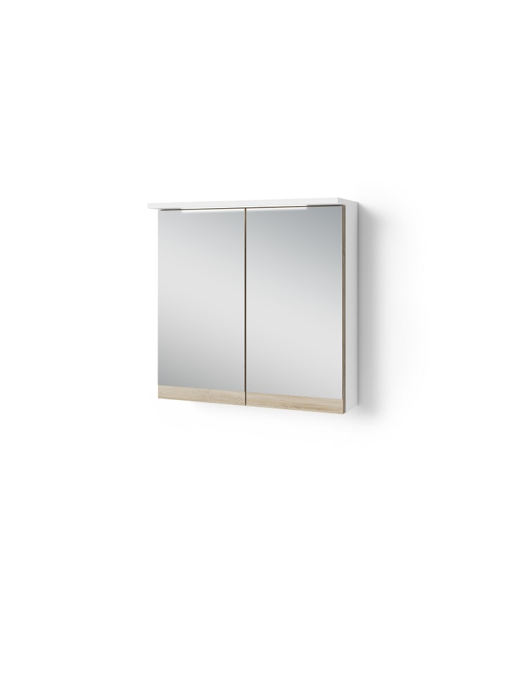 byLiving Spiegelschrank MARINO in Schneeweiß / Eiche - (B) 60 x (H) 60 x (T) 20 cm günstig kaufen onesize